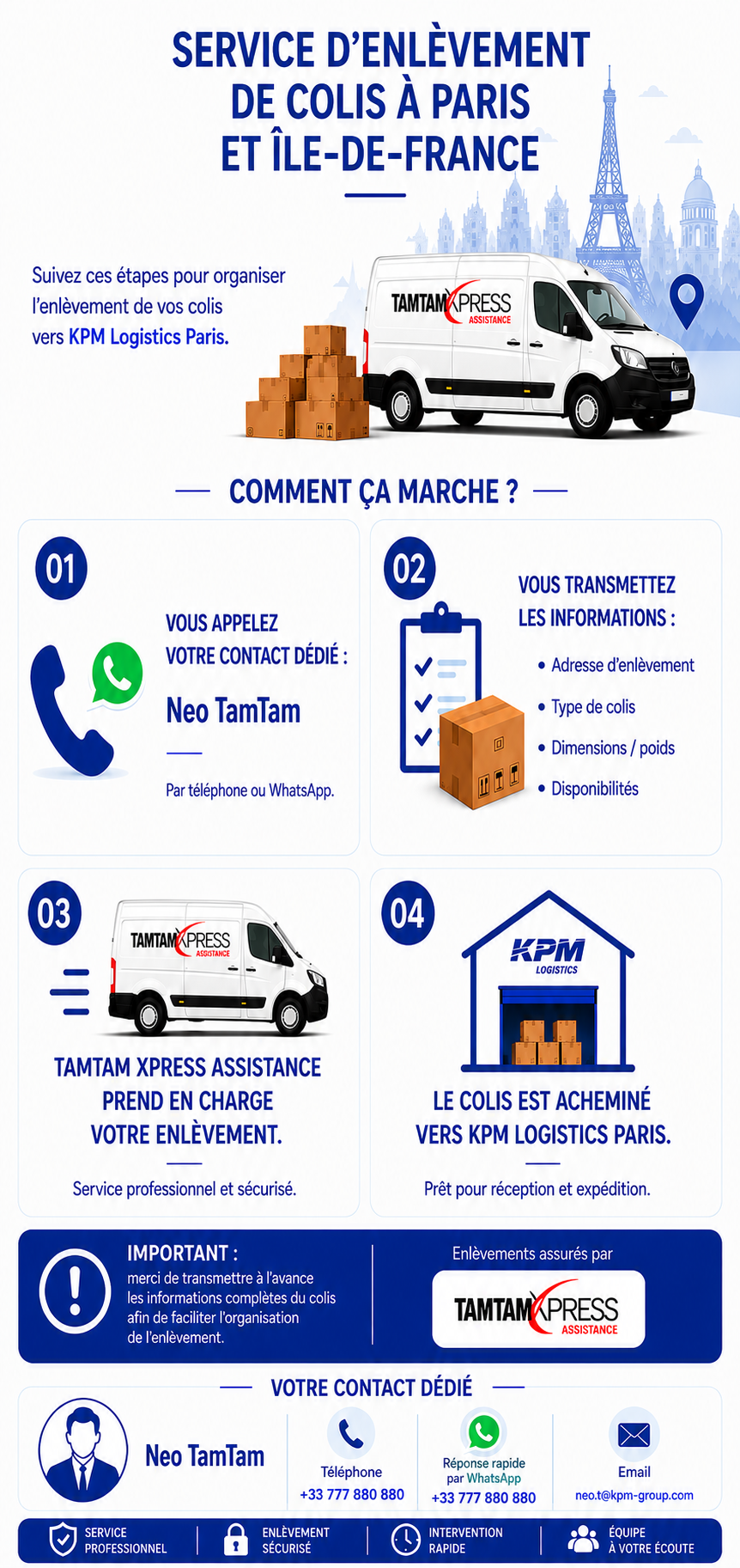 Service d'enlèvement de colis à Paris et île-de-France