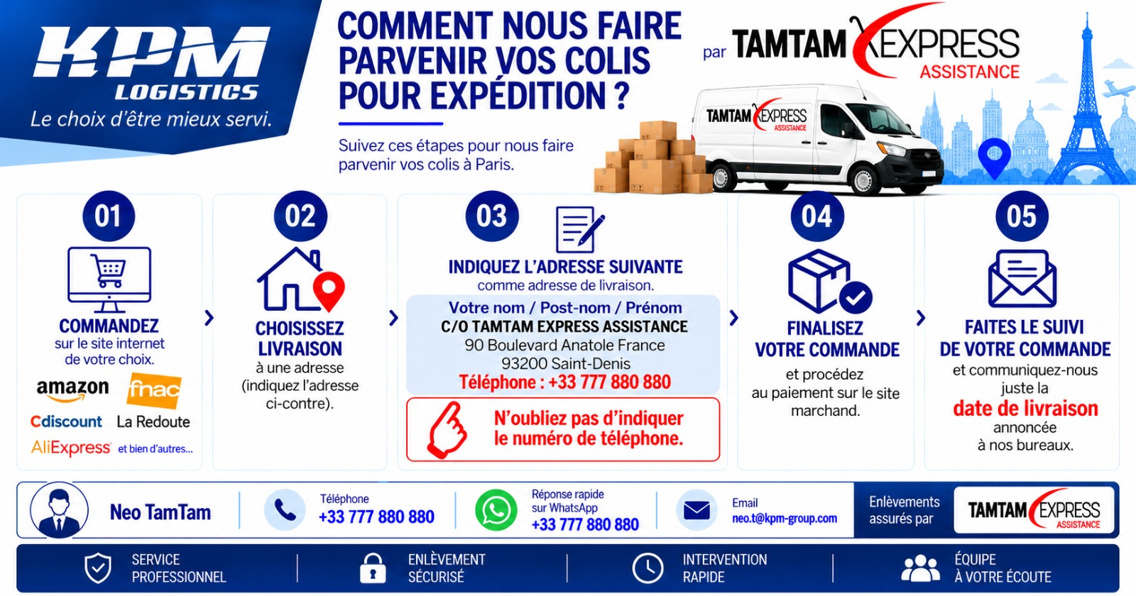 Comment nous faire parvenir vos colis pour expédition