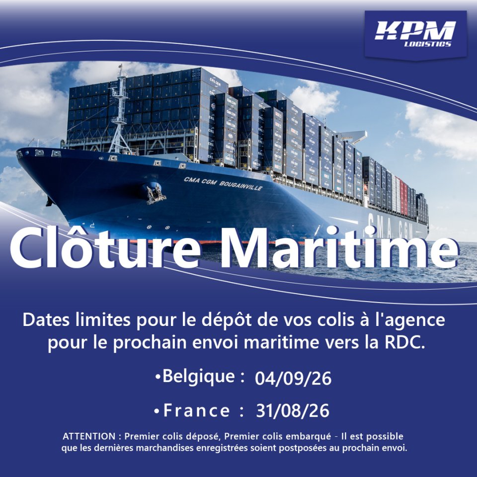 [Fret Maritime] - Prochaine clôture pour la Belgique & France