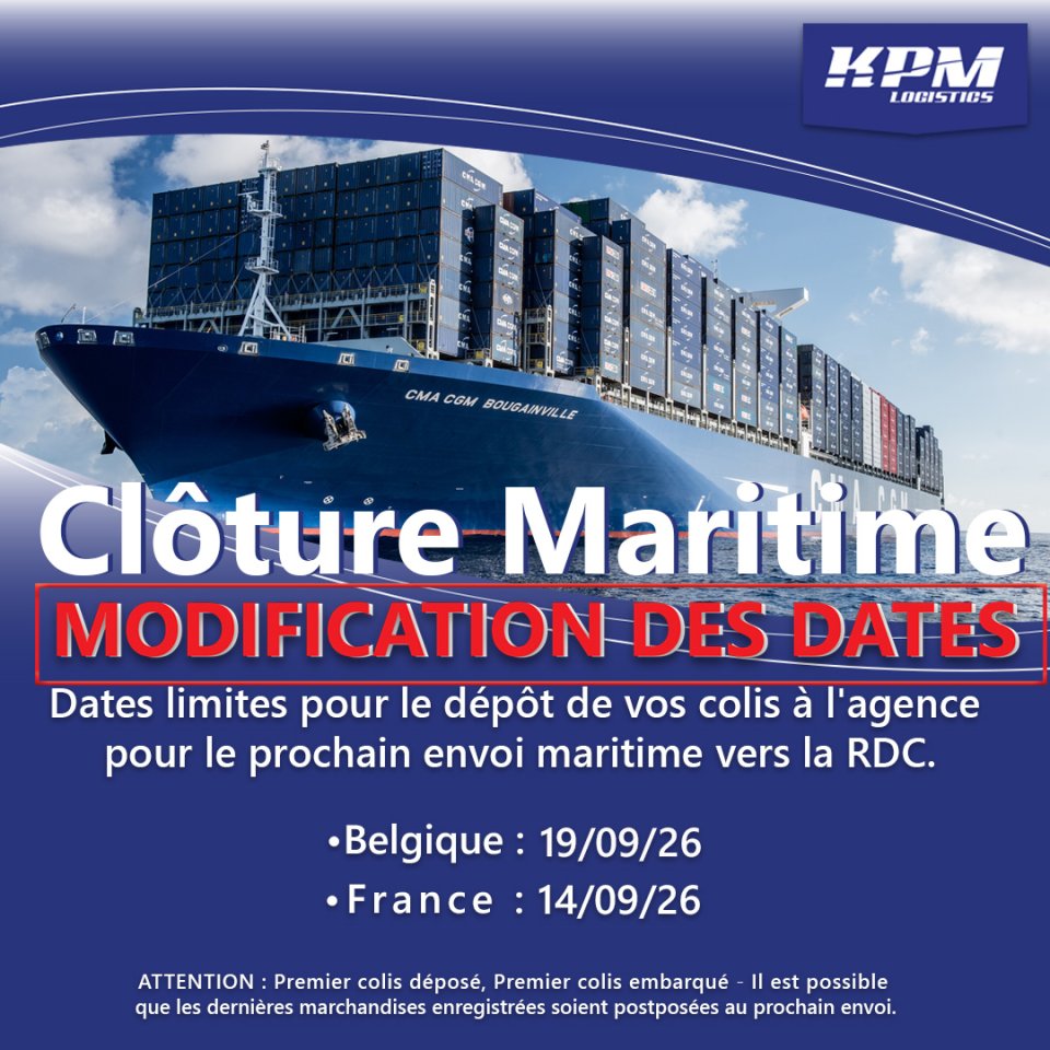 [Fret Maritime] - Prochaine clôture pour la Belgique & France